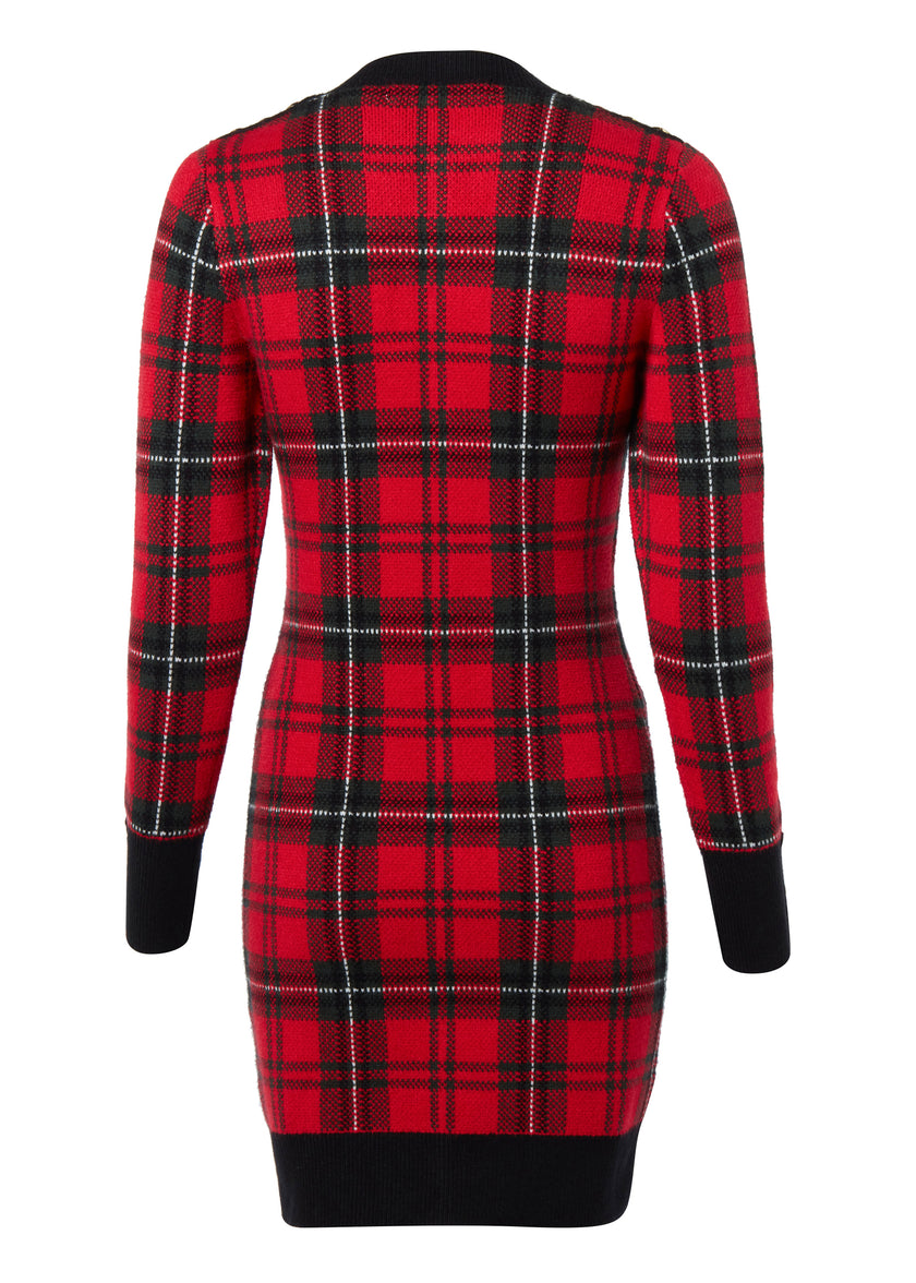 Hepburn Mini Dress (Red Tartan)