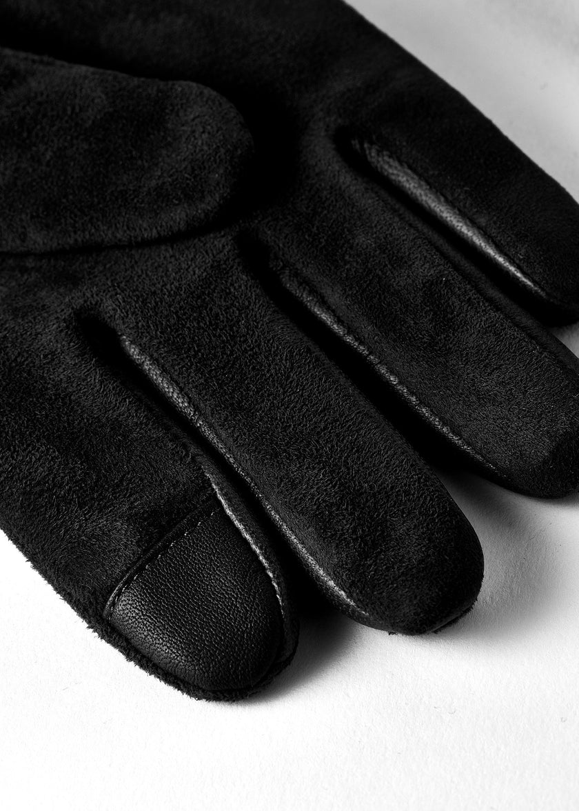 Monogram Suede Gloves (Black)