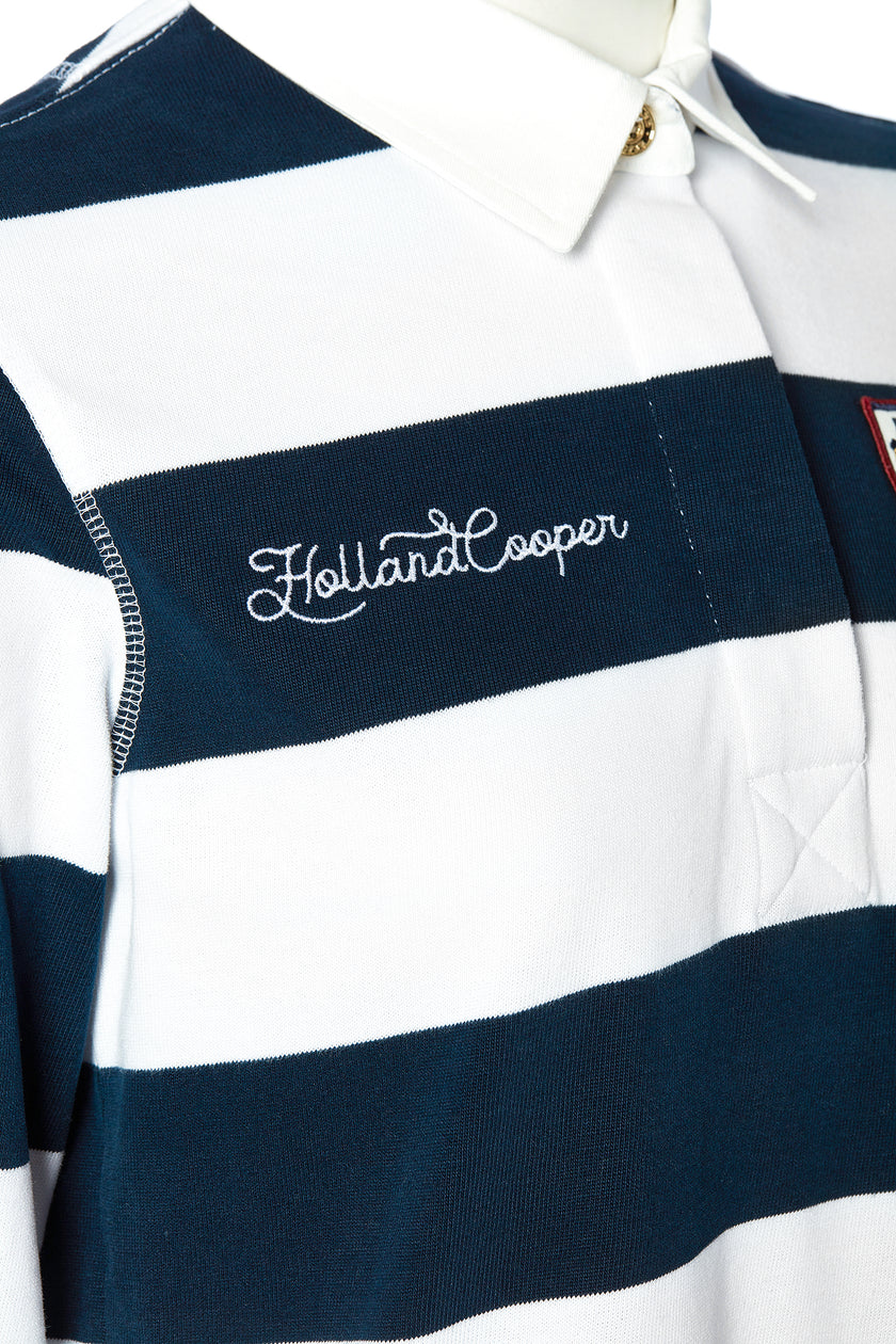 Hurlingham Sweatshirt (White Navy Stripe)