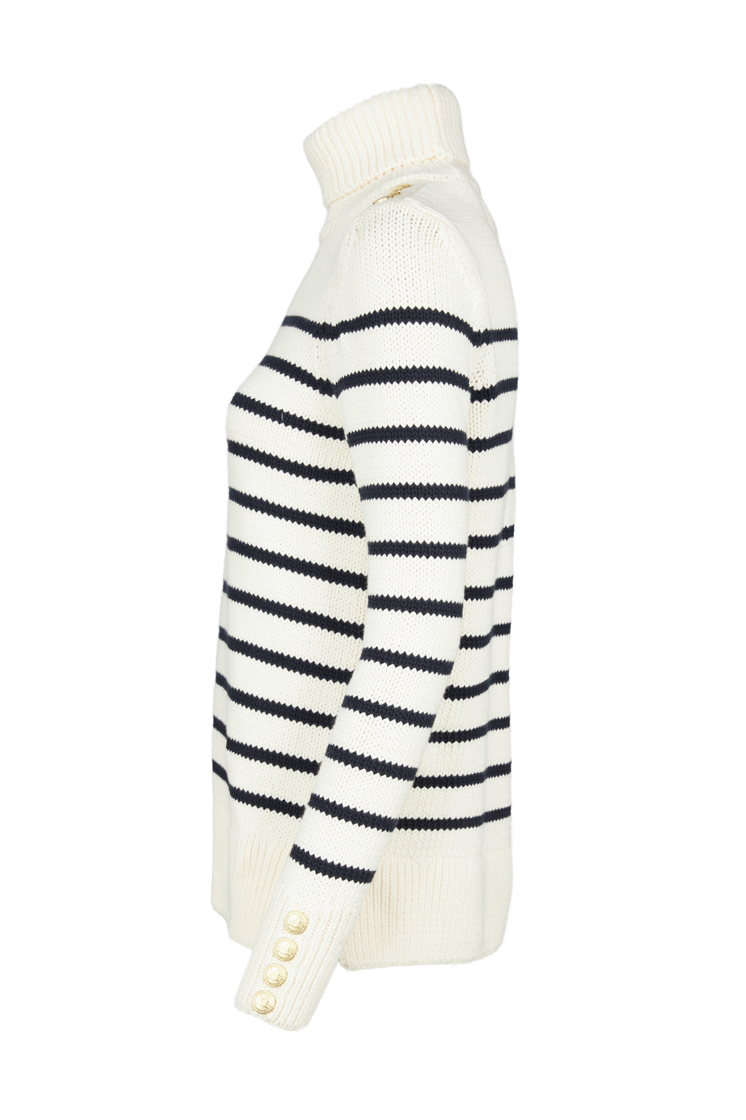 Henley Roll Neck Knit Natural Ink Navy Holland Cooper