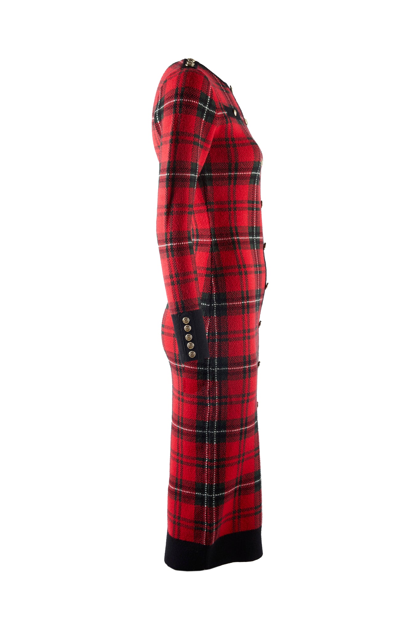 Hepburn Midi Dress (Red Tartan)