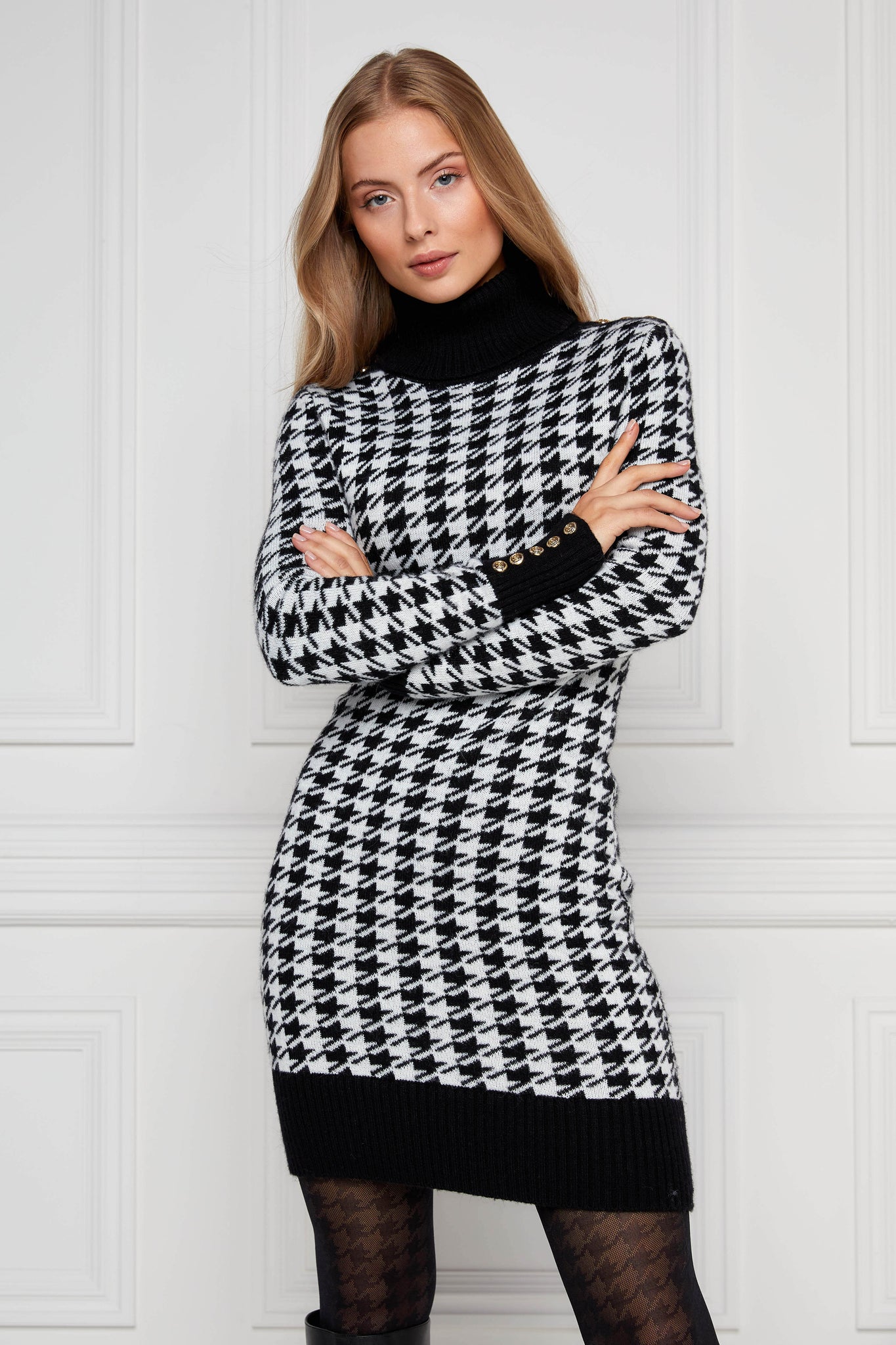 Houndstooth Sweater Dress (7-14)