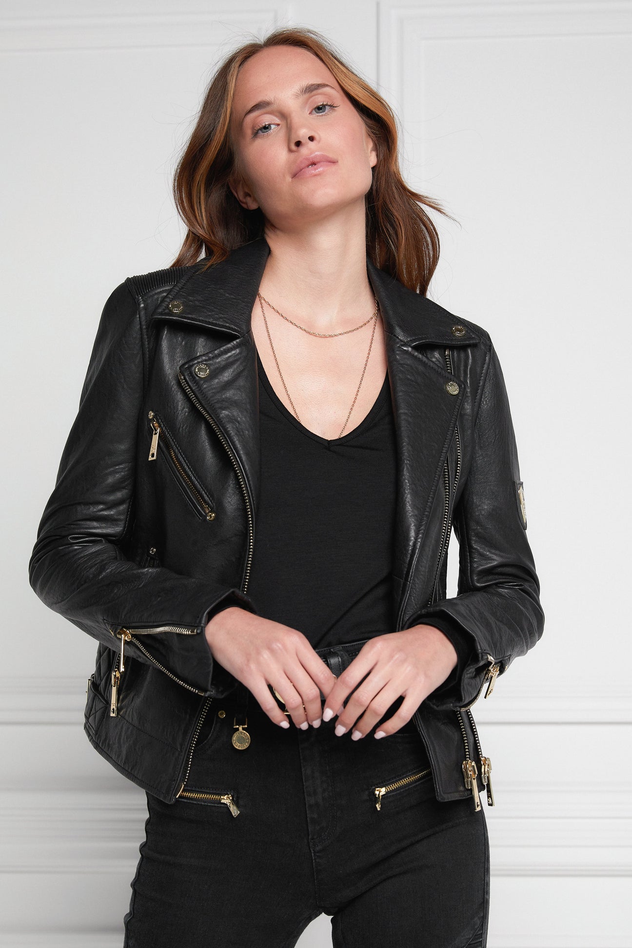 Leather Biker Jacket (Black) – Holland Cooper