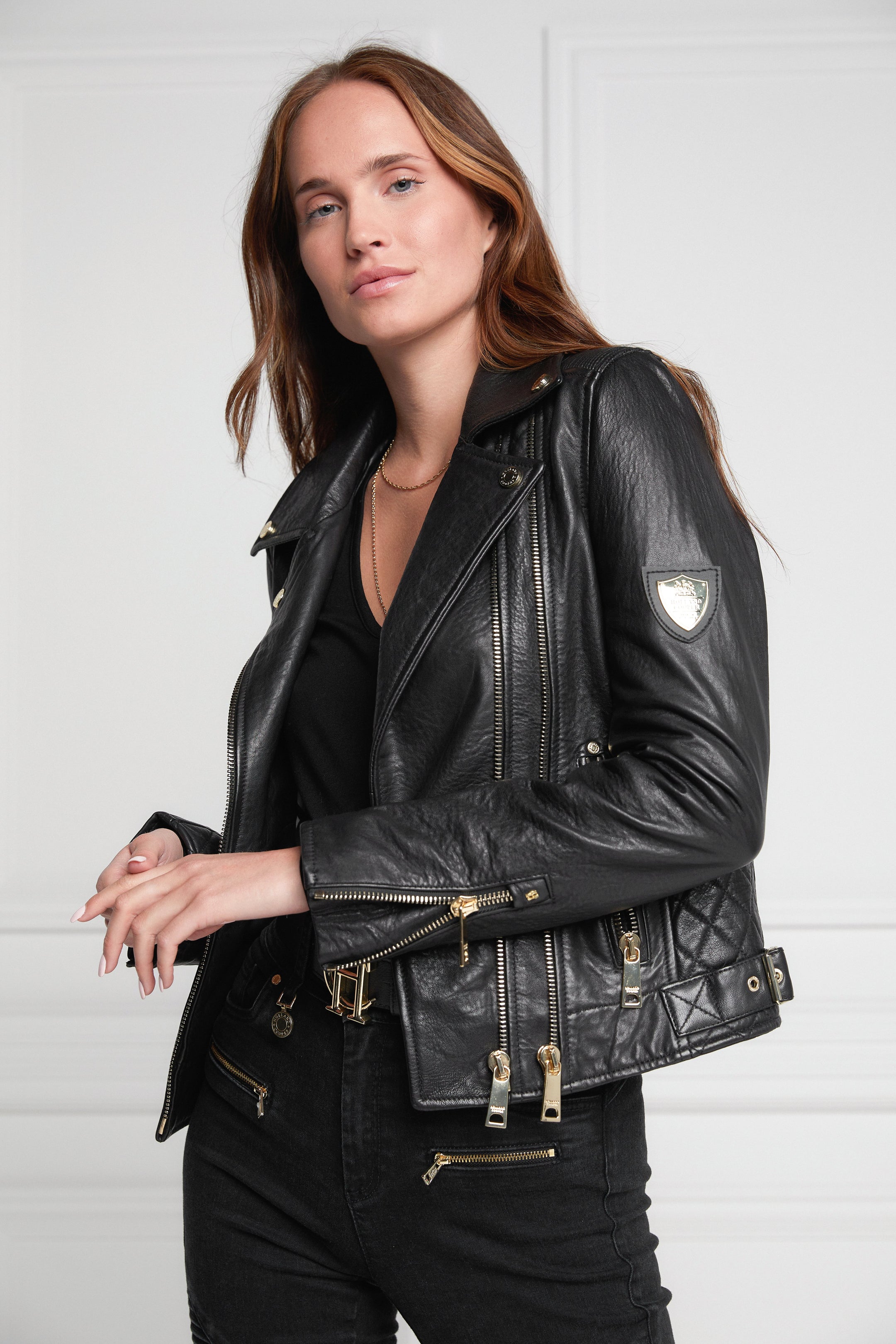 Leather Biker Jacket (Black) – Holland Cooper