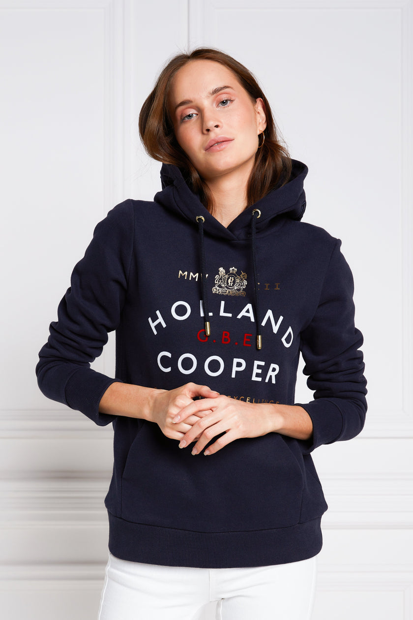 GBE Flock Logo Hoodie (Mid Grey Marl) – Holland Cooper ®