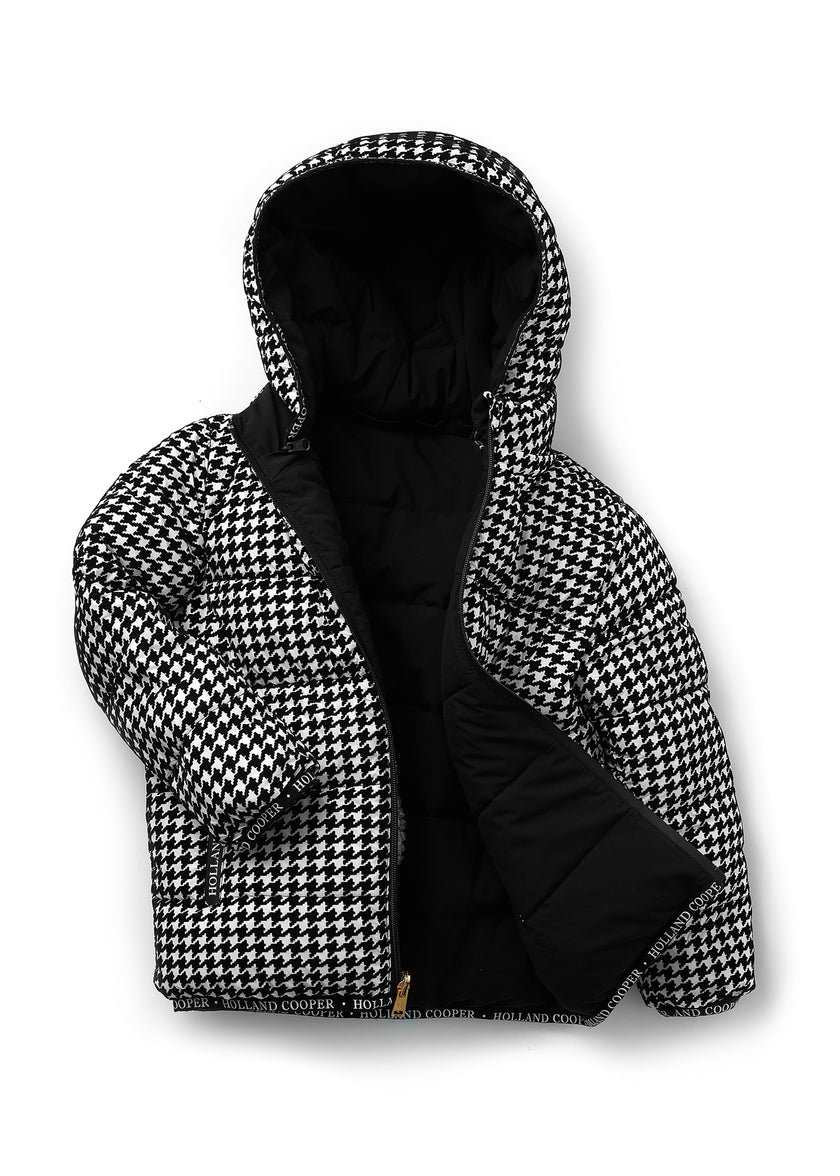 Little Reversible Puffer (Liquorice Houndstooth)