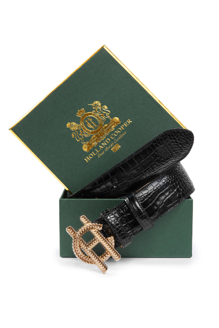 HC Rope Belt (Black Croc)