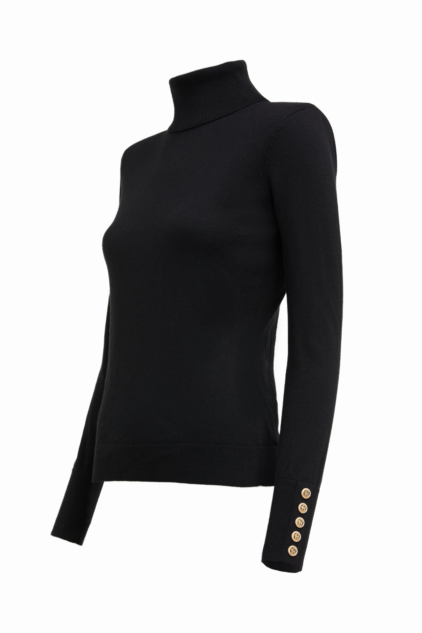 Black cashmere outlet roll neck womens