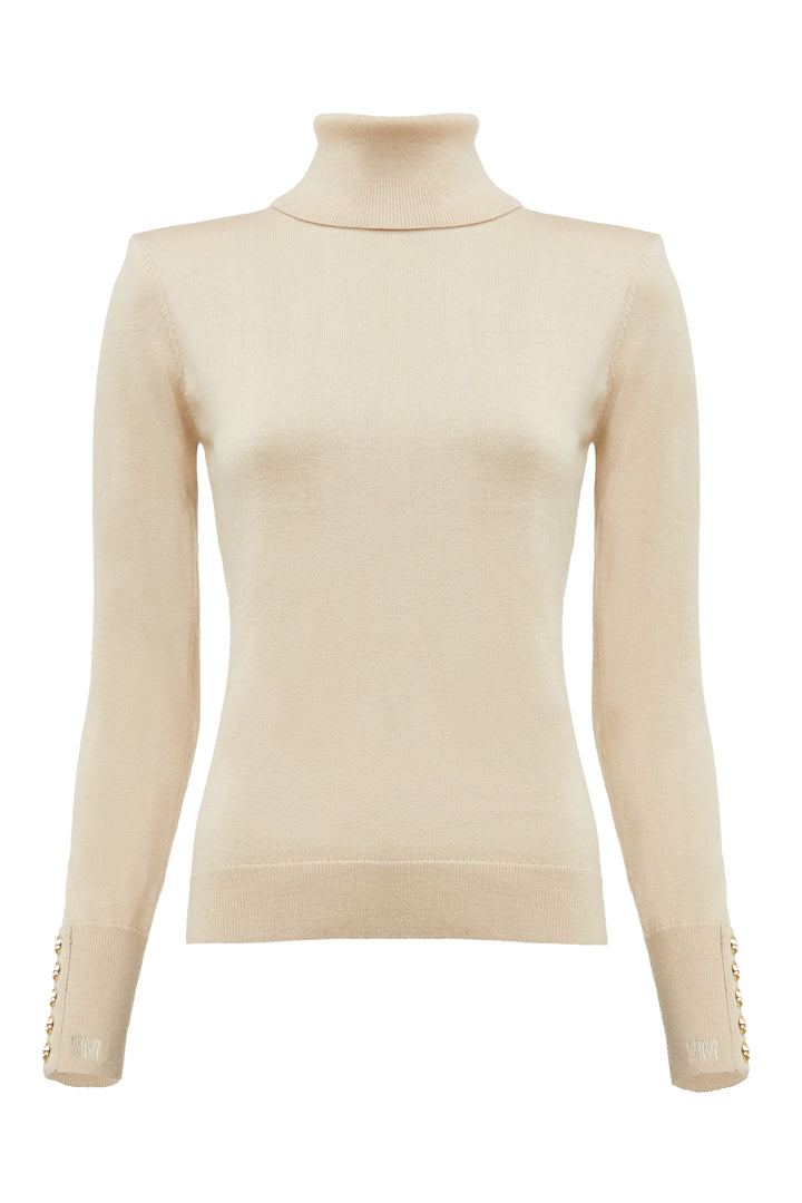 Victoria Cashmere Roll Neck (Stone) – Holland Cooper