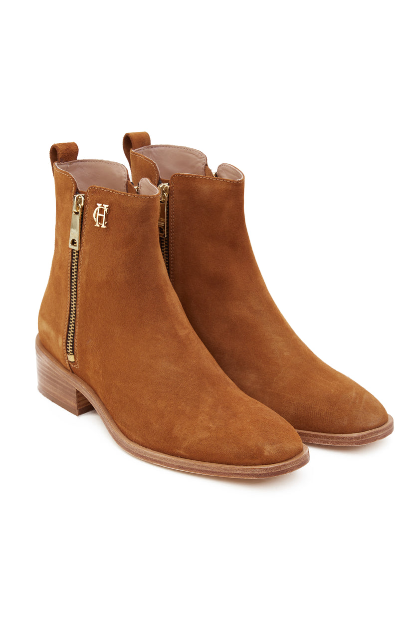 Zip Chelsea Boot (Tan Suede)