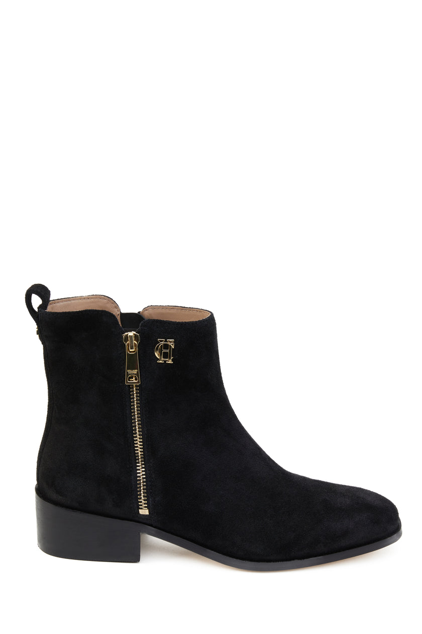 Zip Chelsea Boot (Black Suede)